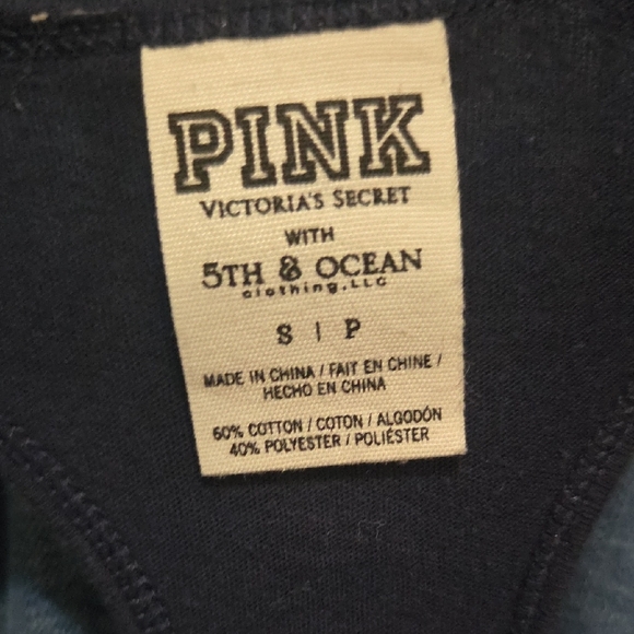 PINK Victoria's Secret Navy Sequin Tank with Red Logo - Picture 2 of 3